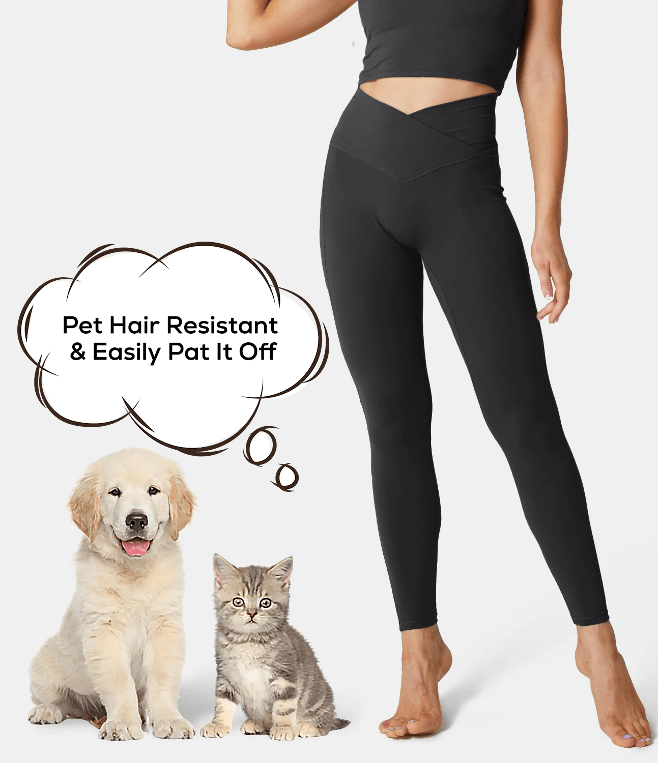 Pair with women’s hair resitant leggings for a sexy and chic look