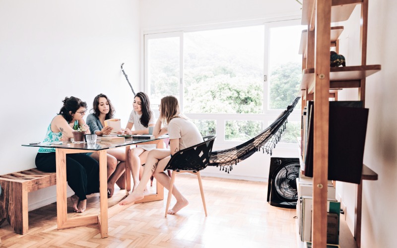 group of young female students studying at home picture id1130150375 1